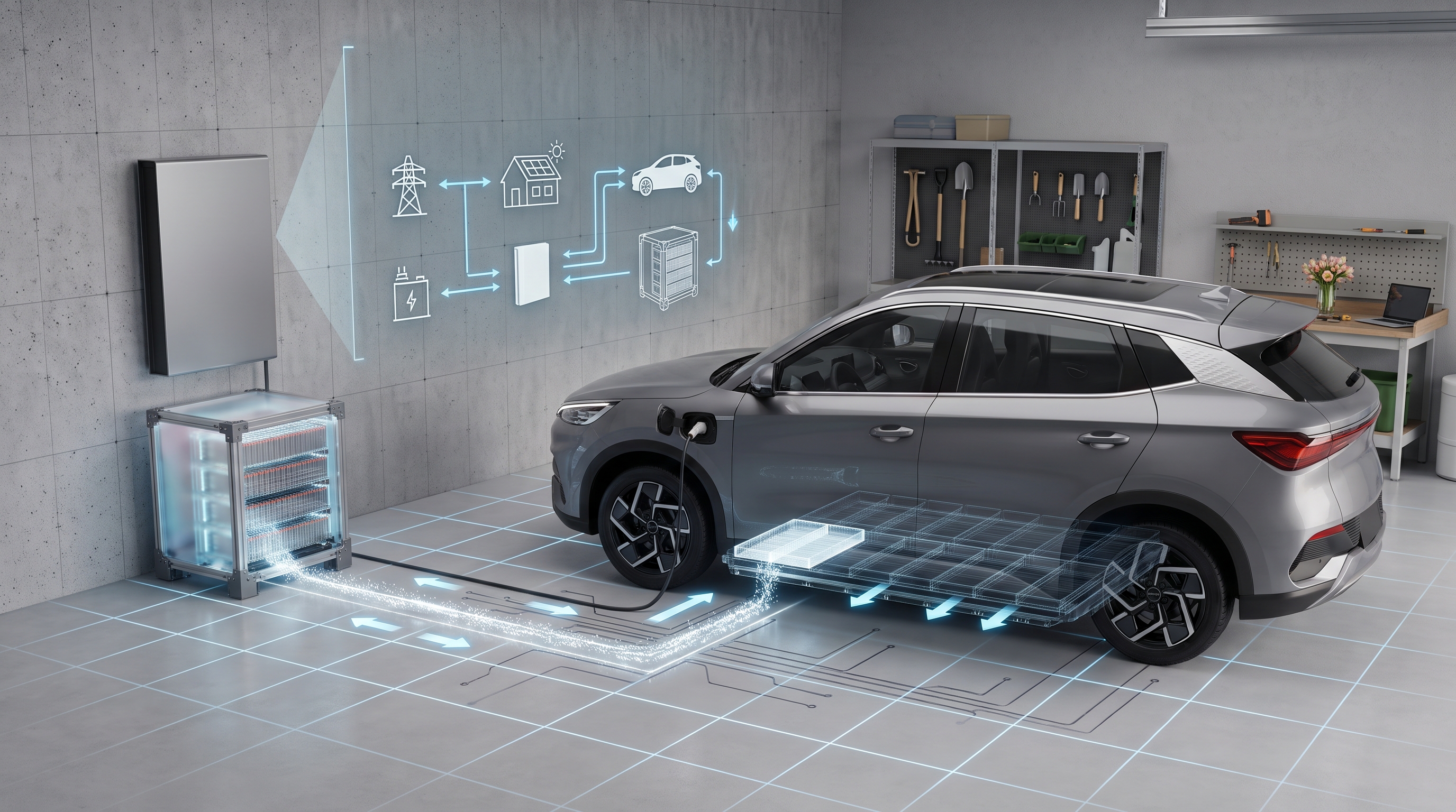 Battery capacity comparison between a home battery and an EV battery
